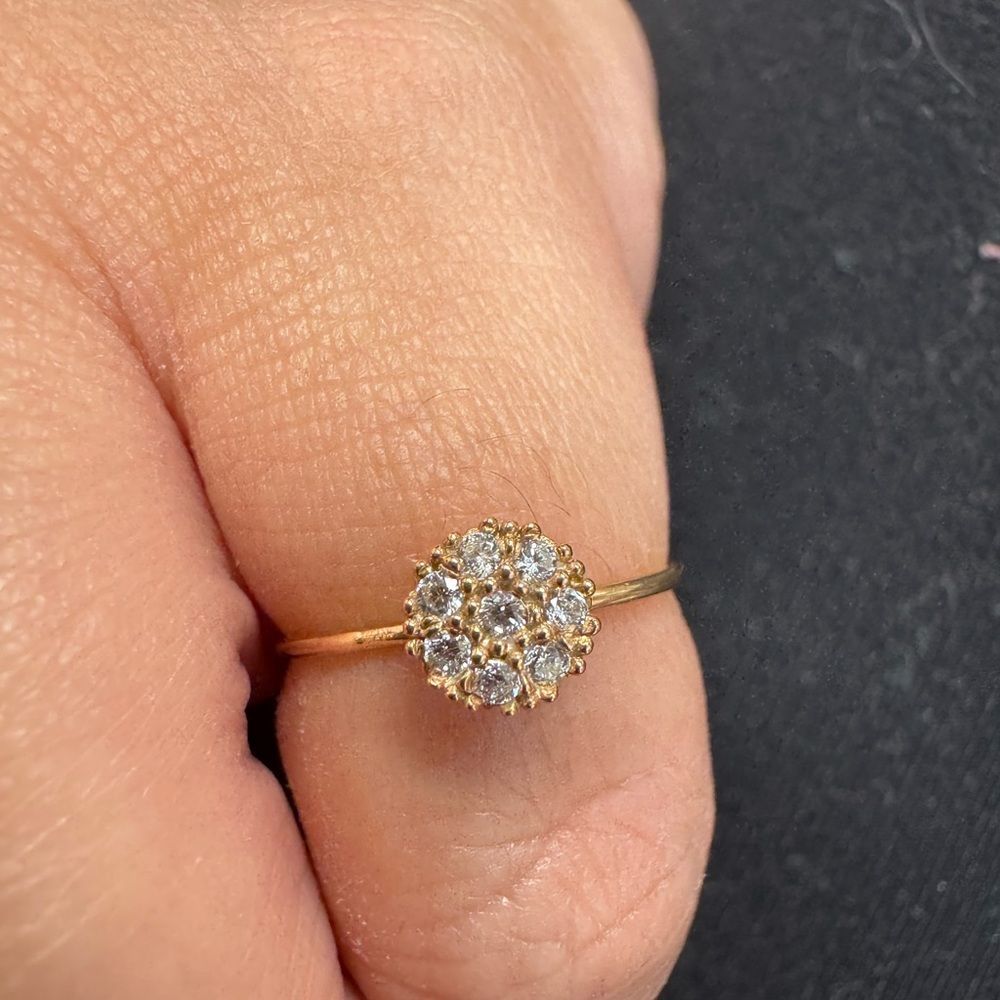Rose Gold CZ Cluster Stacking Ring